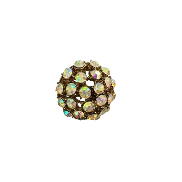 Jeweled Dome Cocktail Ring Statement Ring Adjustable size 8 - Picture 5 of 7
